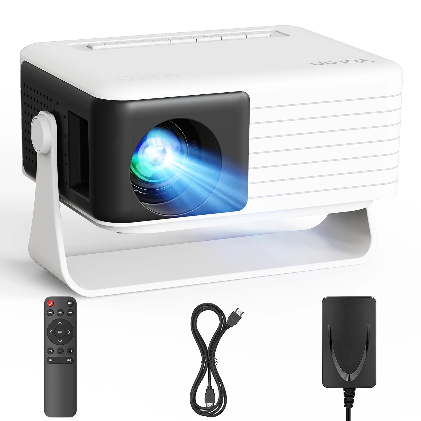 Coco Bear Mini Projector, Native 720P HD Projector with 4000 Lumens, LED Display, Portable Home Theater, Black